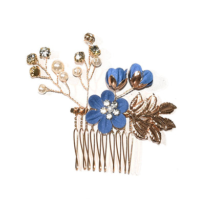 Bridal Floral Hair Accessories Forest Style Blue Flower Hairpin Wedding Hairpiece