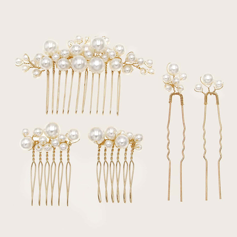 Retro Baroque Pearl Hair Fork Wedding Hair Accessories Set
