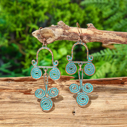 Bohemian Style Tassel Drop Earrings Vintage Zinc Alloy Jewelry