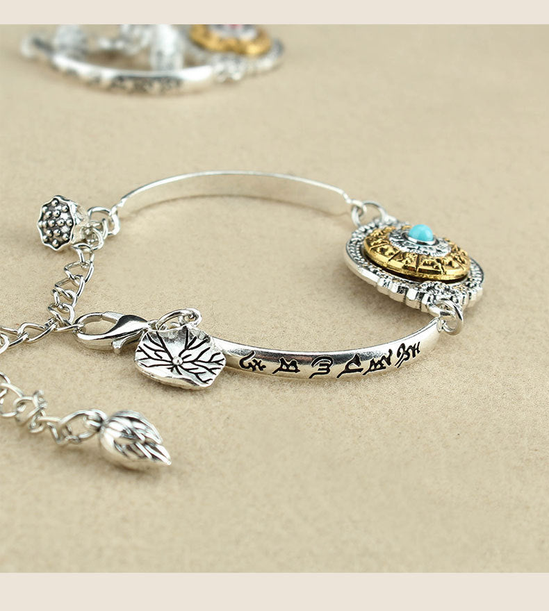 National Style The Eight Trigrams Of Zodiac Sign Rotated The Six Character Mantra Bracelet
