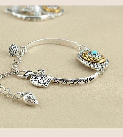 National Style The Eight Trigrams Of Zodiac Sign Rotated The Six Character Mantra Bracelet