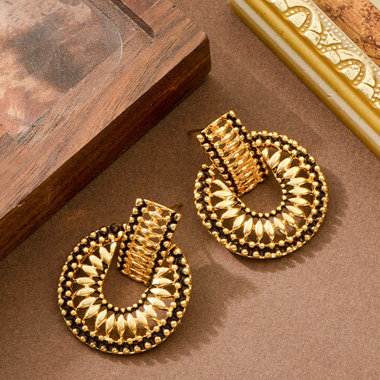 Geometric Round Earrings Silver Hypoallergenic Stylish Office Wear