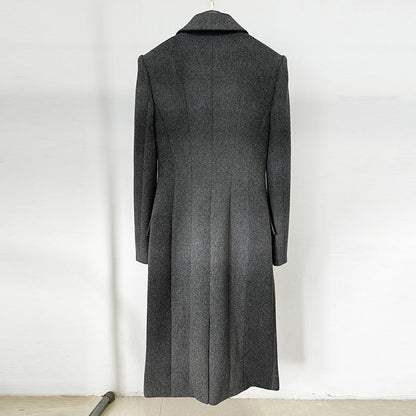 Bow Long Wool Blend Coat
