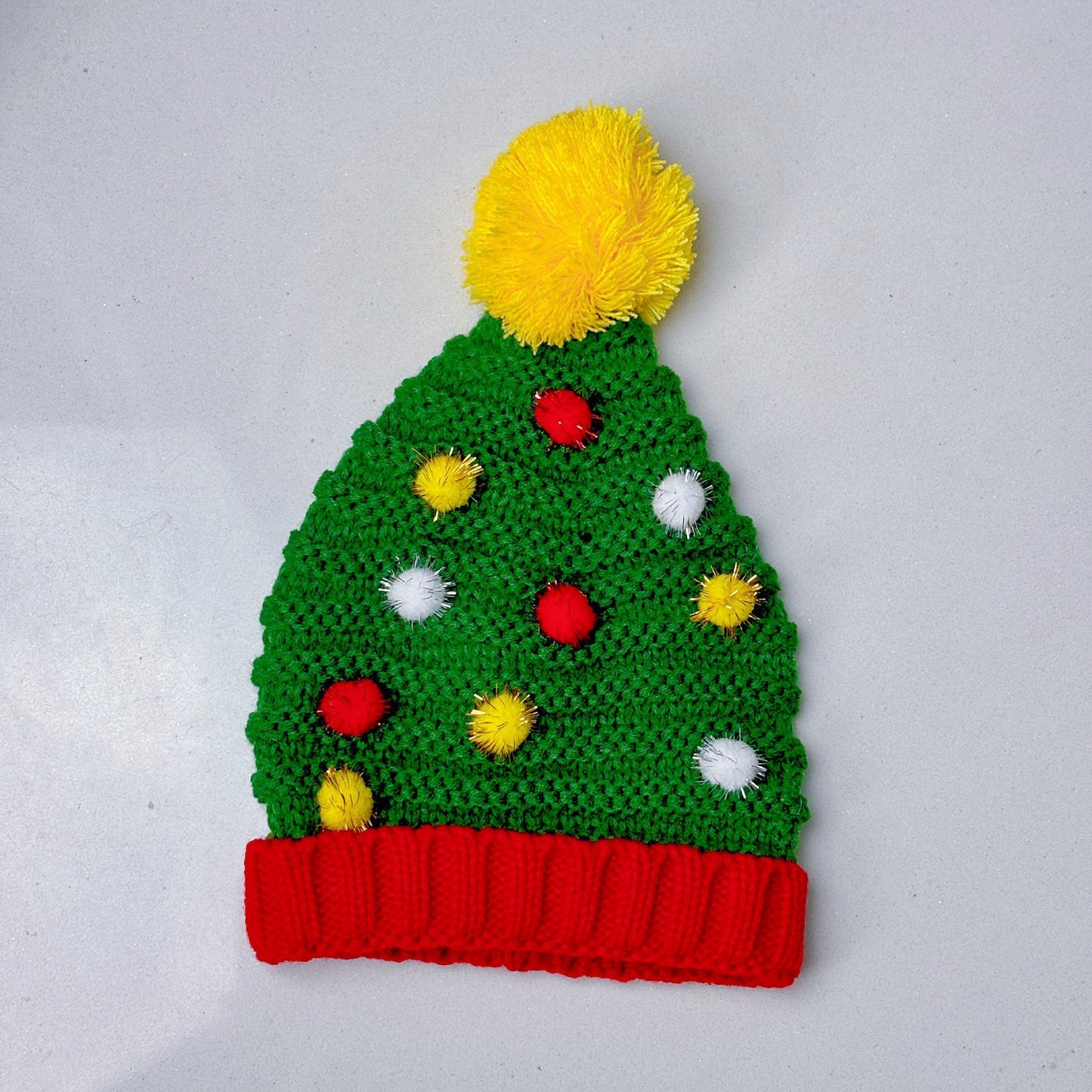 Winter Cable Knit Christmas Beanie Hat With Pom