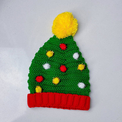Winter Cable Knit Christmas Beanie Hat With Pom
