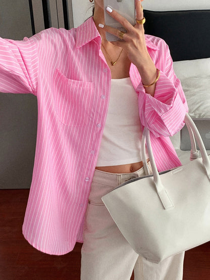 Casual Striped Long Sleeve Women's Shirt