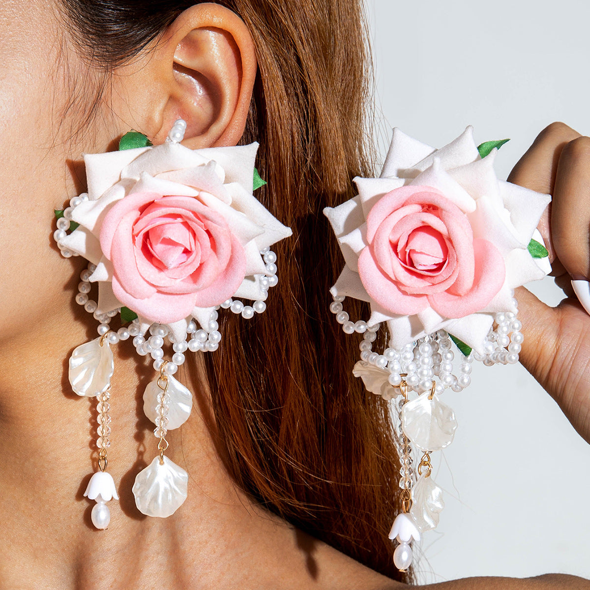 Floral Tassel Drop Earrings Elegant Gift For Women