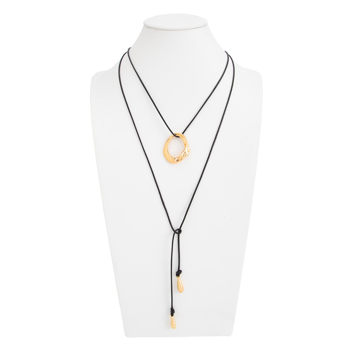 Minimalist Geometric Pendant Long Necklace In Gold