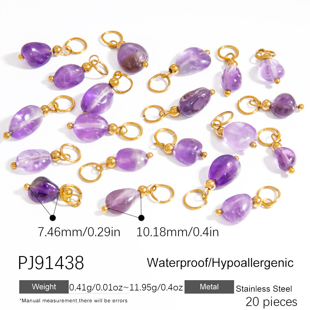 Fashion Stainless Steel Natural Stone Pendant Earrings