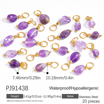 Fashion Stainless Steel Natural Stone Pendant Earrings