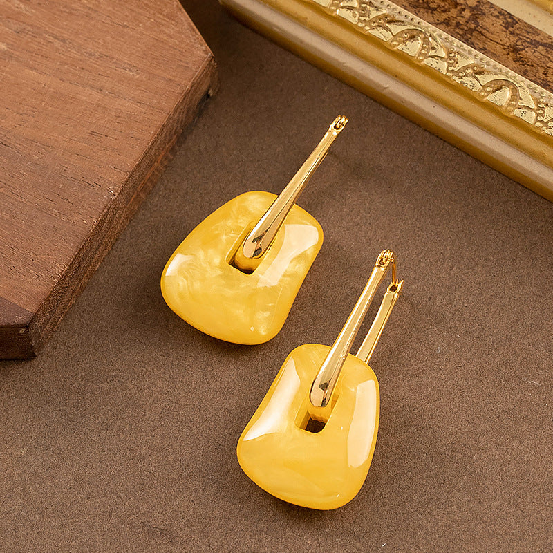 Elegant Geometric Wax-Resin Earrings For Women