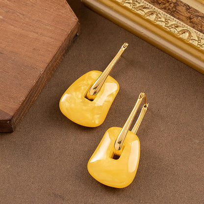 Elegant Geometric Wax-Resin Earrings For Women