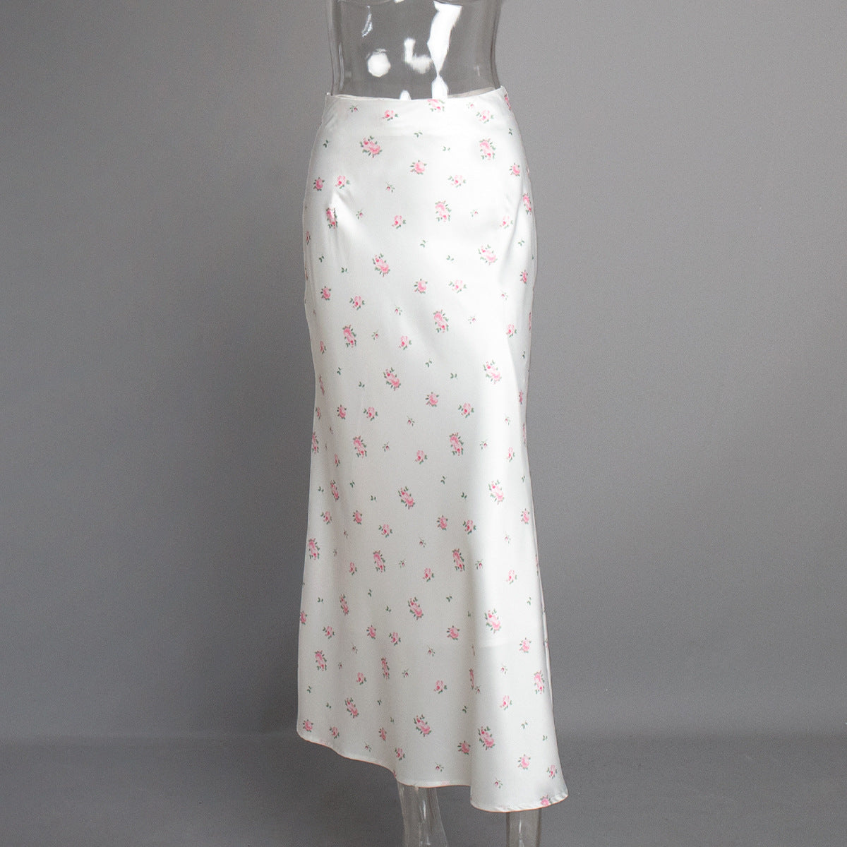 Floral Print High-Waisted Midi Skirt Elegant A-Line Style