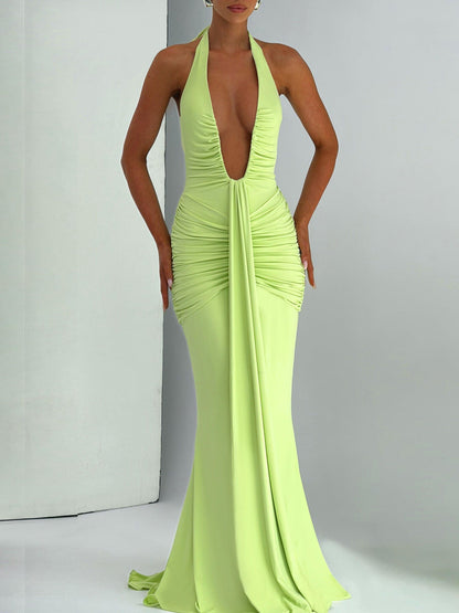 Sexy Hollow Out U-Neck Backless Fitted Dress