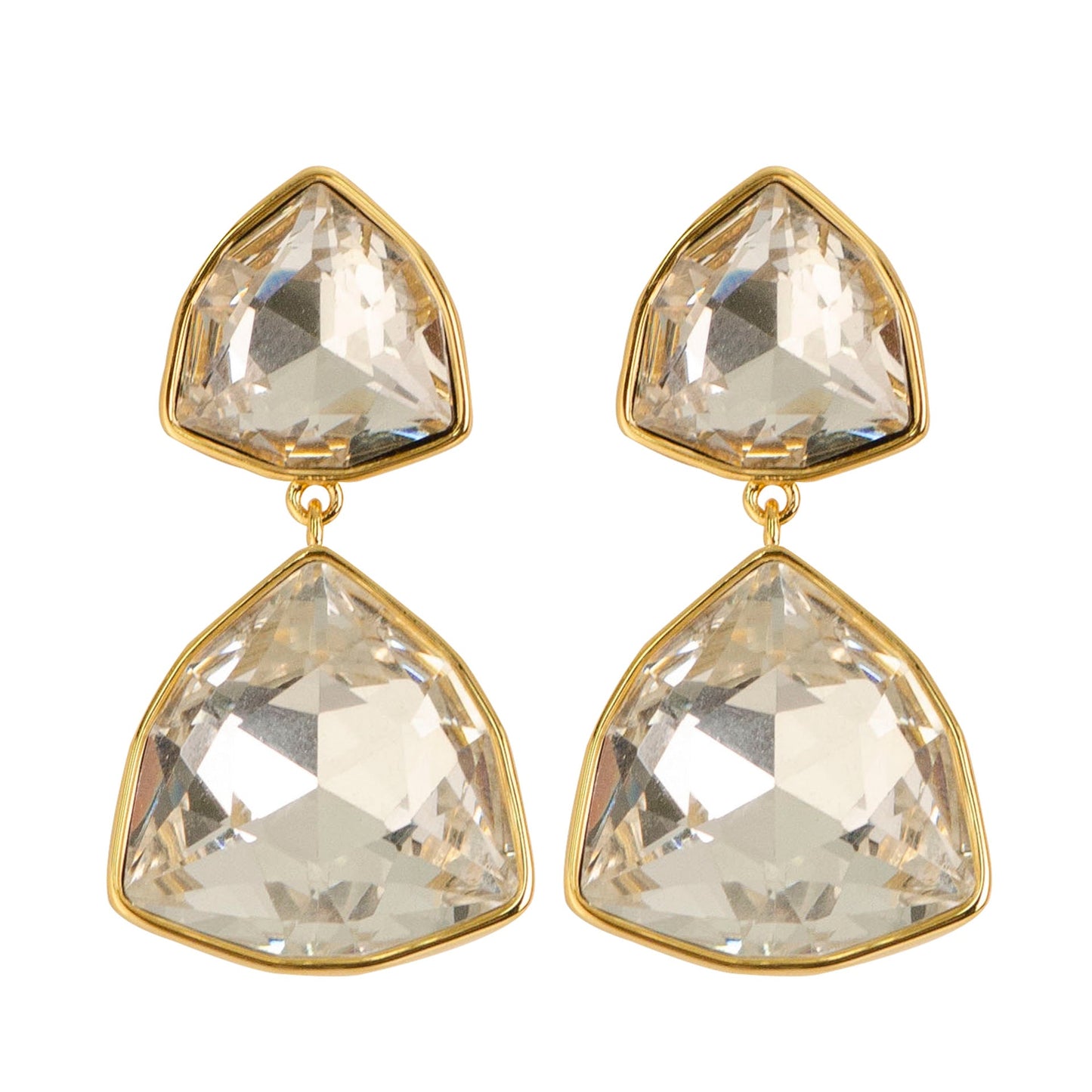 Geometric Triangle Zircon Stud Earrings For Women Elegant Chic Style