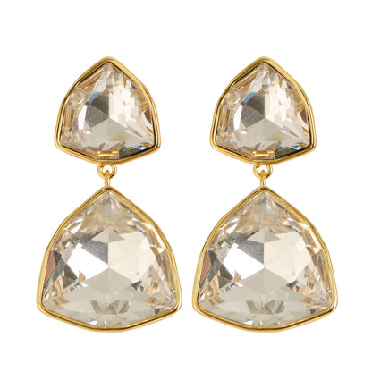 Geometric Triangle Zircon Stud Earrings For Women Elegant Chic Style