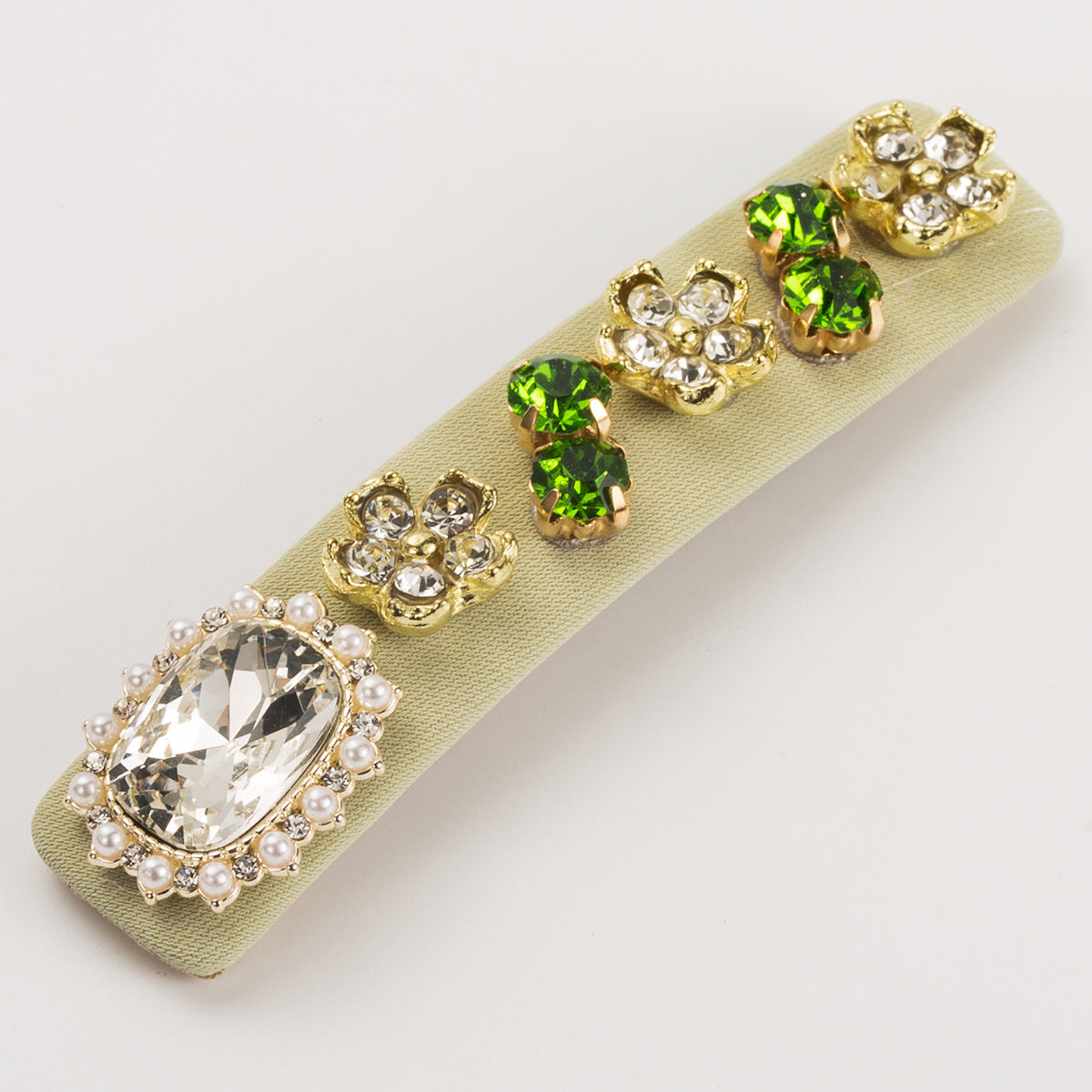 Elegant Rhinestone Hair Clip Floral Design Alloy Side Clip