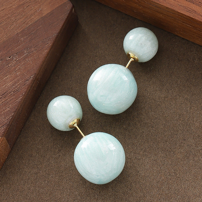 Chic Sweet Geometric Jelly Color Resin Stud Earrings