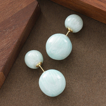 Chic Sweet Geometric Jelly Color Resin Stud Earrings