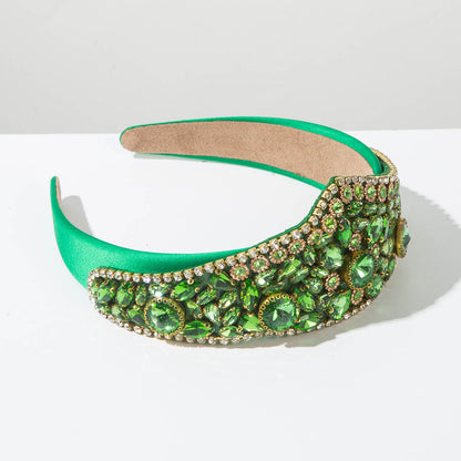 Baroque Style Wide Headband with Crystal Accents