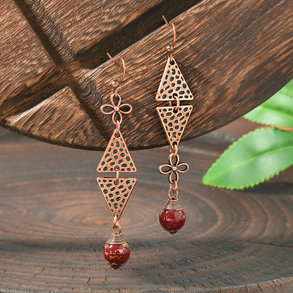 Elegant Vintage Leaf Dangle Earrings Zinc Alloy Art Design