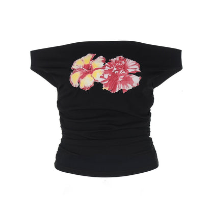 Trendy Off-Shoulder Printed T-Shirt for Women