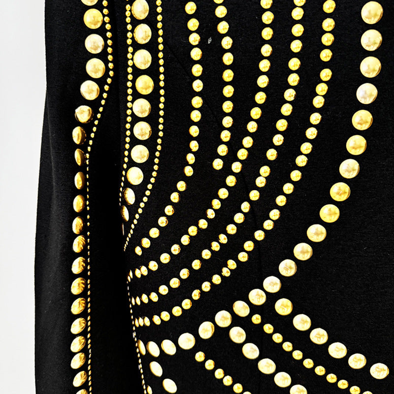 Floral Cotton Dress With Gold Foil Detailing