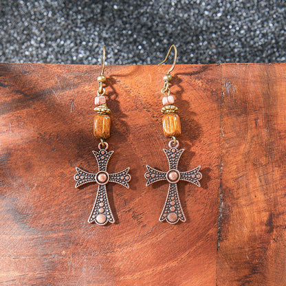 Bohemian Style Handmade Tassel Earrings with Heart-Shaped Design