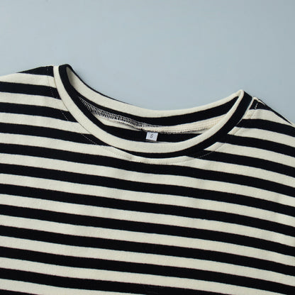 Simple Round Neck Long Sleeve T-Shirt