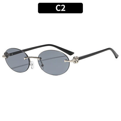 Oval Frame UV400 Sunglasses Fashionable Women's Outdoor Shades