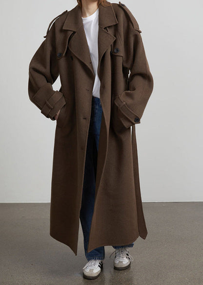 Classic Double Breasted Wool Overcoat With Tailored Fit