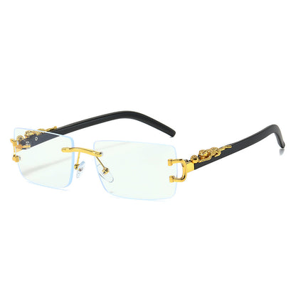 Trendy Unframed Cheetah Print Sunglasses for Men and Women