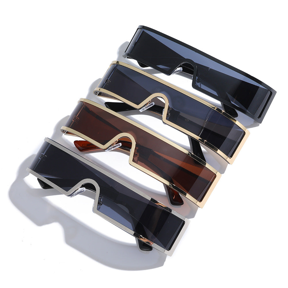 Futuristic Slim Frame Outdoor Sunglasses with UV Protection
