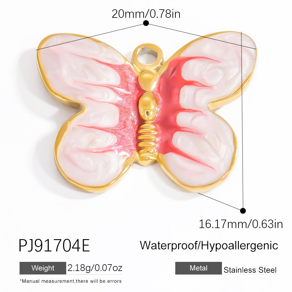 Butterfly Pendant Necklace Elegant Stainless Steel
