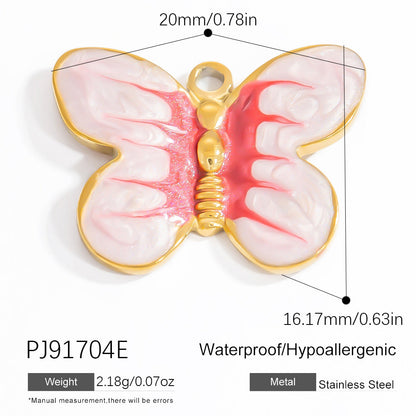 Butterfly Pendant Necklace Elegant Stainless Steel