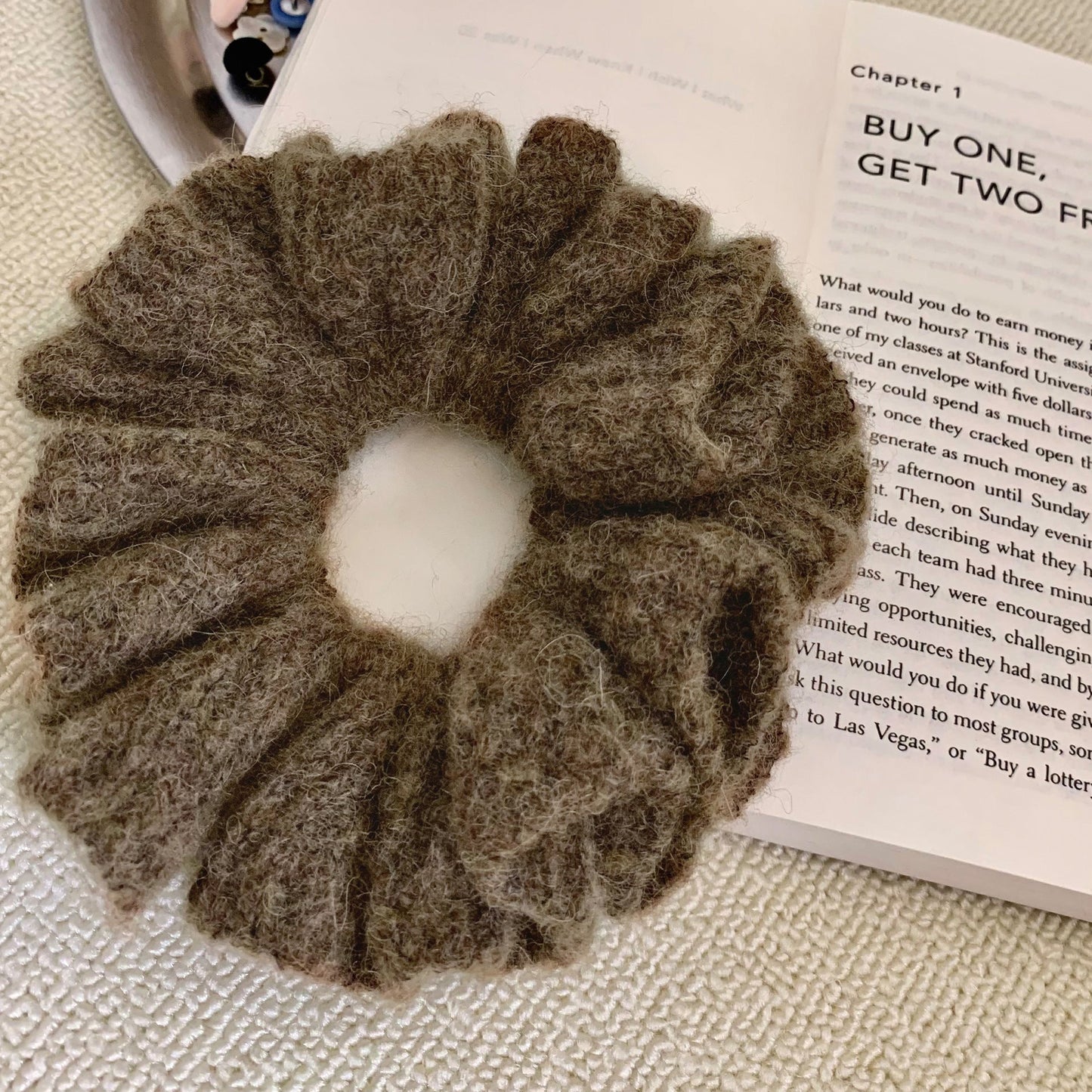 High-Quality Alpaca Wool Soft Hair Ties Oversized Hair Accessories