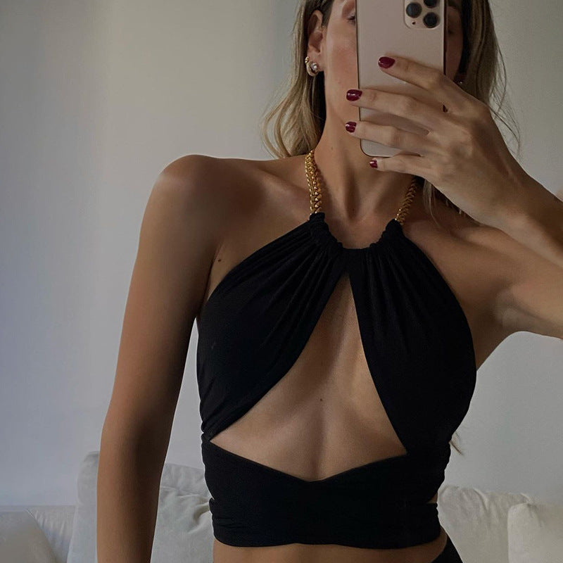 Backless Hollow Out Cami Top Stylish Casual Tank Top