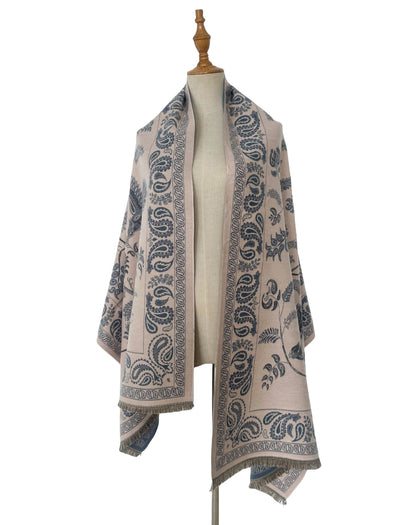 Soft Jacquard Cashew Flower Shawl Winter Scarf