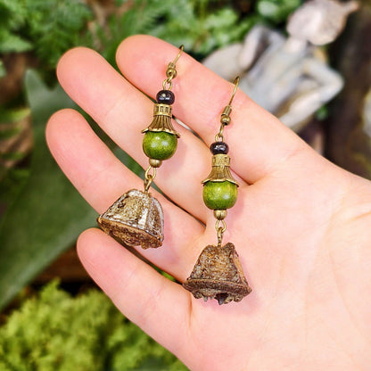 Bohemian Leaf Design Alloy Earrings with Natural Elements