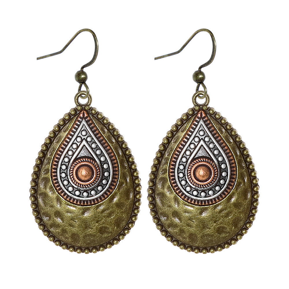 Bohemian Style Geometric Earrings Set with Hollow Design and Tassels