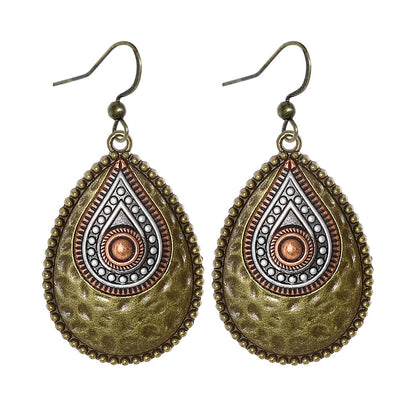 Bohemian Style Geometric Earrings Set with Hollow Design and Tassels