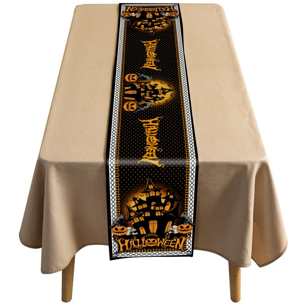 Halloween Table Flag Bat Ghost Dwarf Linen Tablecloth