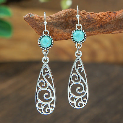 Fashion Bohemian Flower Earrings Vintage Silver Casual Statement Jewelry