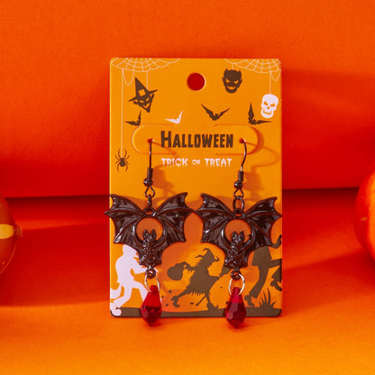 Vintage Gothic Bat Halloween Dangle Earrings