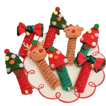 Cute Reindeer Christmas Ponytail Holder Hair Tie