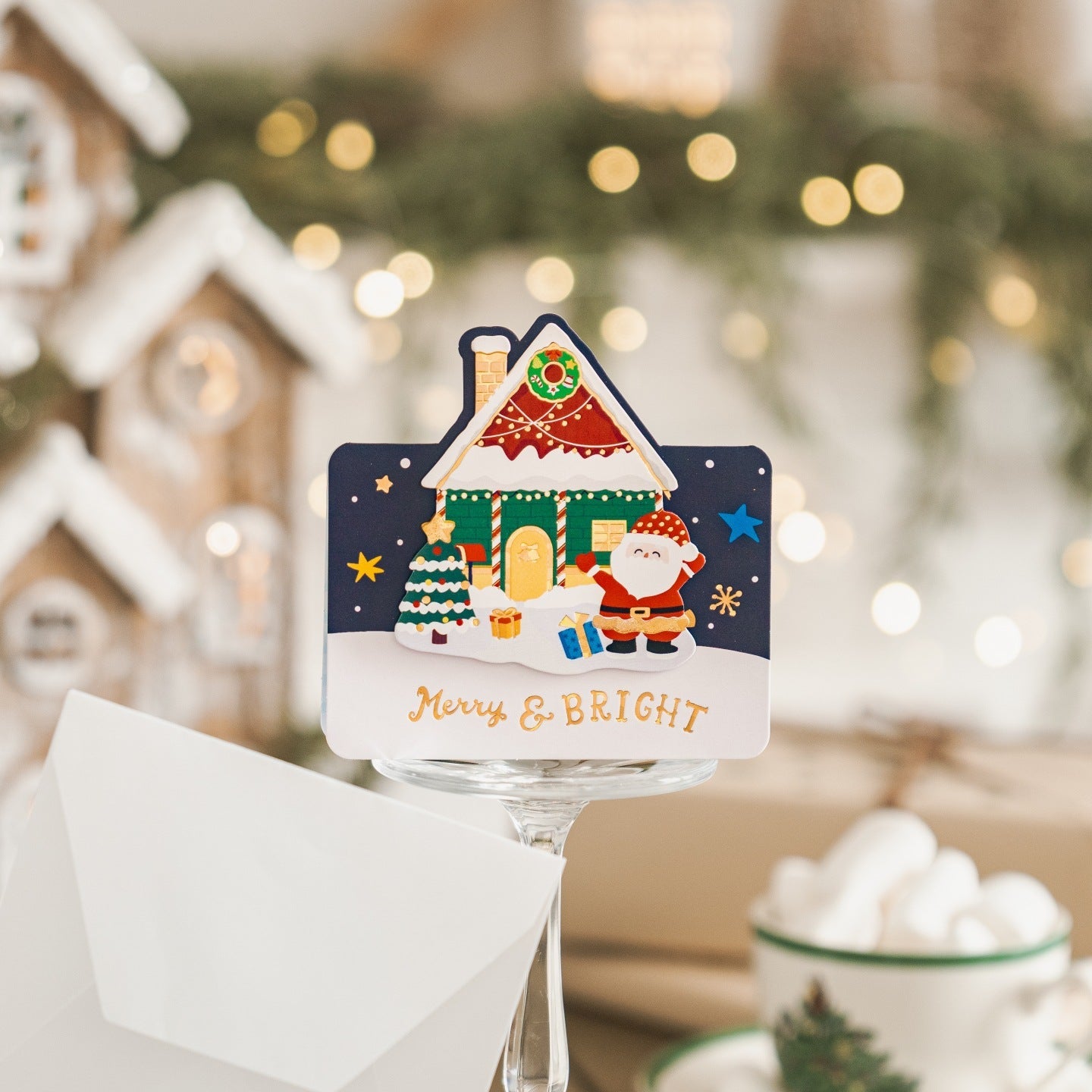 Cute Gold Foiling Christmas Greeting Card