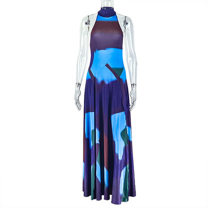 Trendy Color Block Sleeveless Bodycon Dress