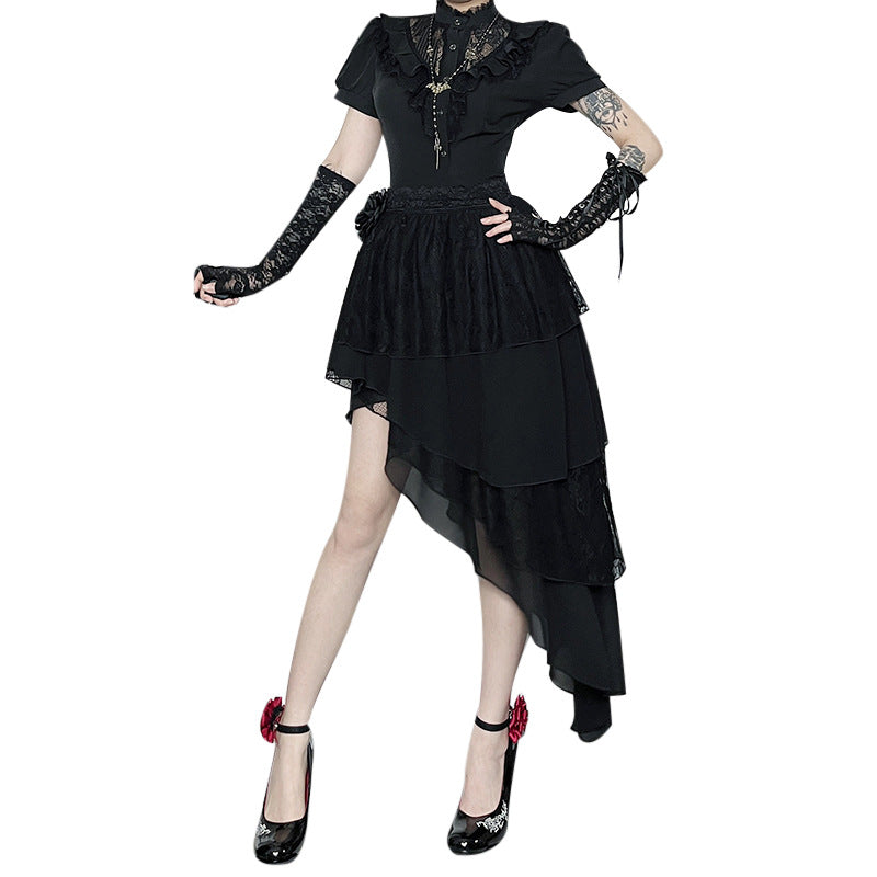 Mystery Traveler Aesthetic Midi Skirt Dark Style