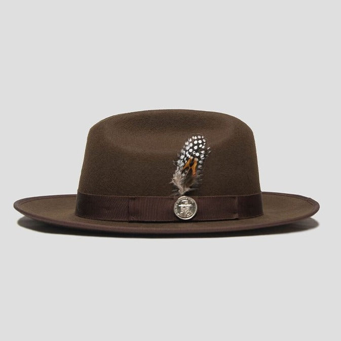 Trendy Retro Wool Felt Wide Brim Hat for Men
