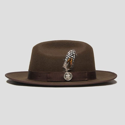 Trendy Retro Wool Felt Wide Brim Hat for Men